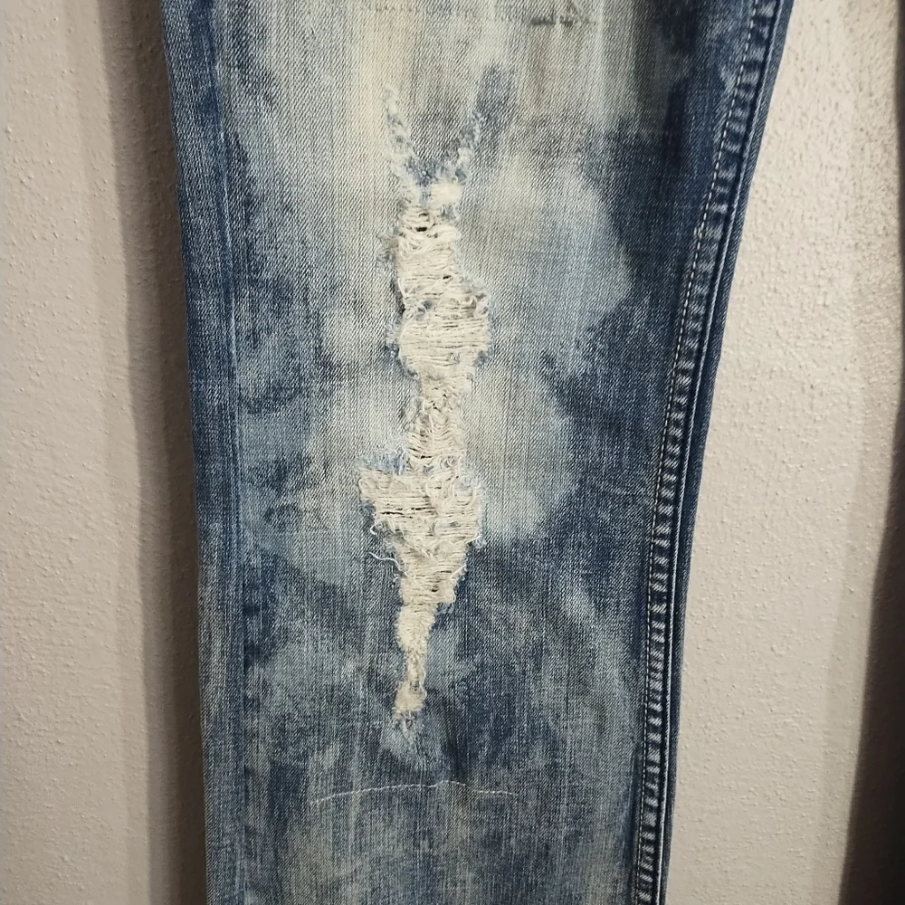 Rerock For Express Bleached Grunge Western Festival Rock Boho Bootcut Jeans‎ 10